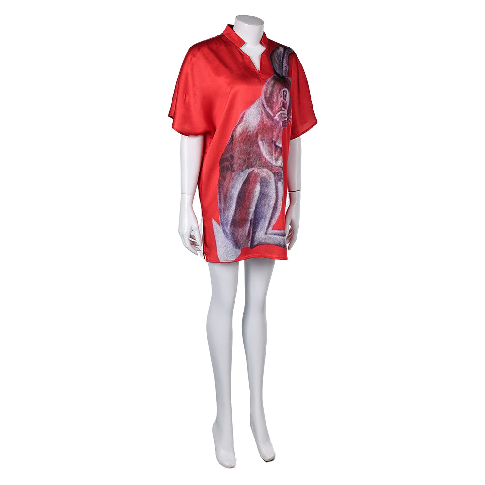 Retro Style ABBA Agnetha Fältskog Sommer rot T-Shirt Cosplay Outfits