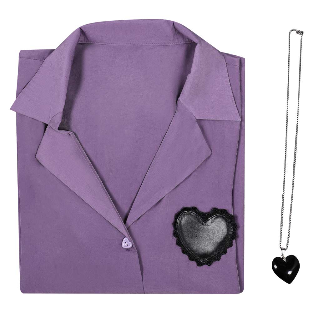 Romance Saja Lila Shirt Kpop Demon Hunters Saja Boys Romance Saja Cosplay Outfits