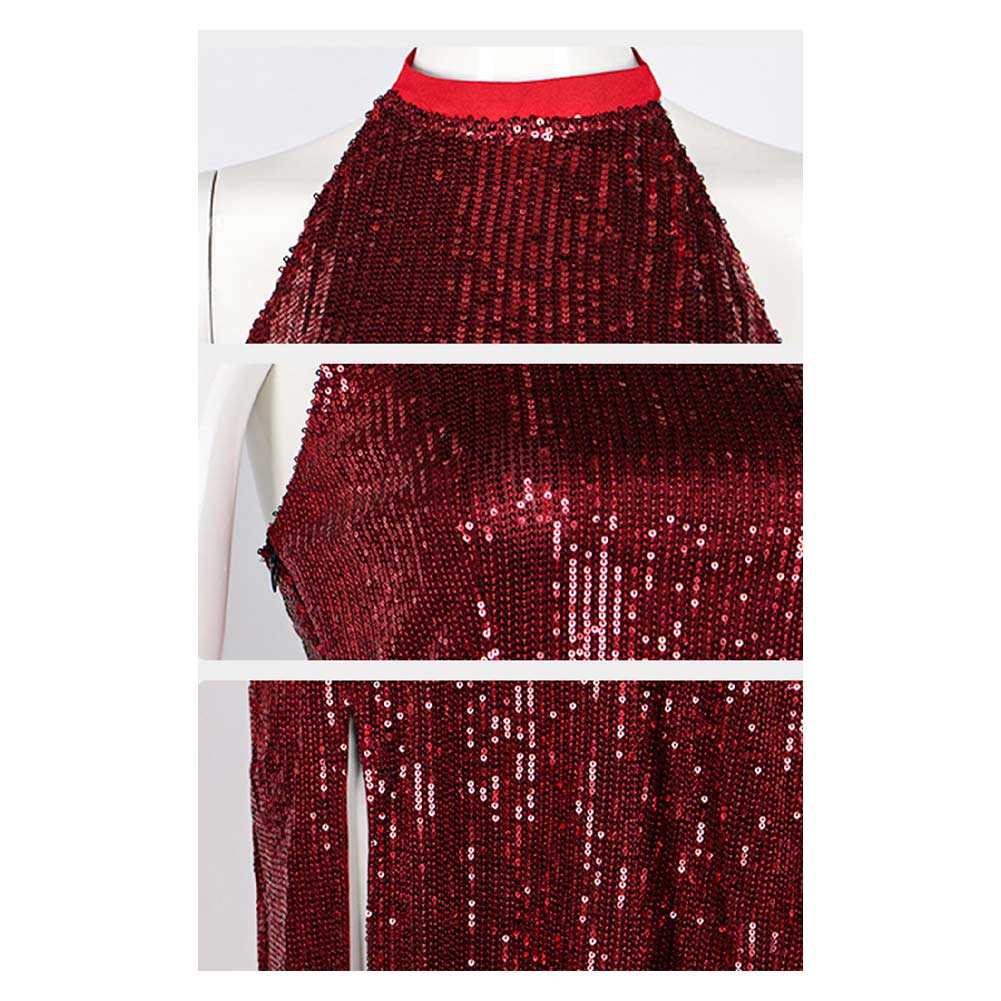 Rooney rot Kleid Ballerina (2025 film) Eve Macarro Cosplay Outfits
