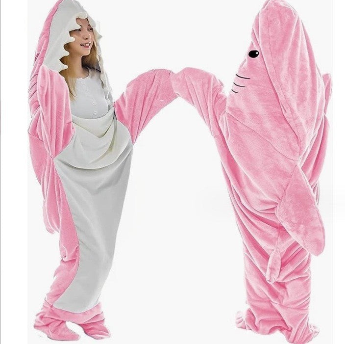 Hai-Decke Hoodie Erwachsene, tragbare Hai-Decke, Hai-Schlafsack, weich – cosplaycartde