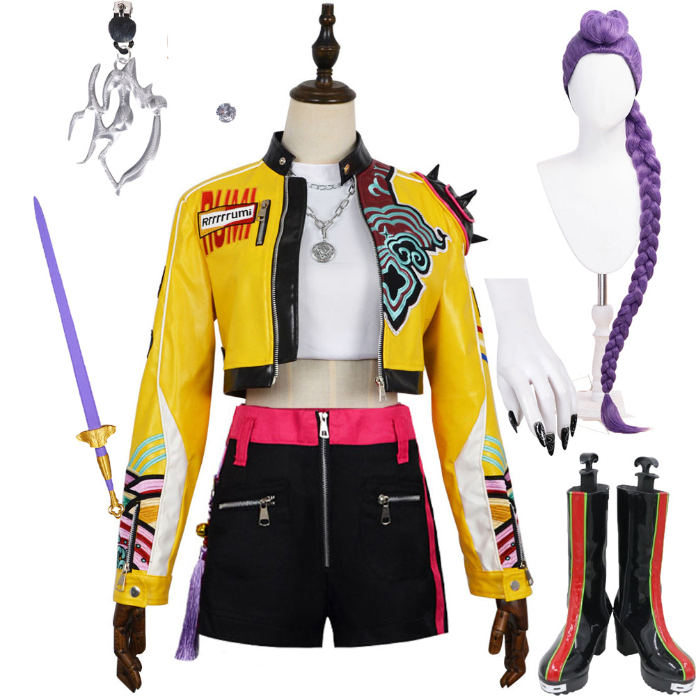 Demon Slayer Cosplay Rumi Kostüm | Lila Schwert 90 Cm Für Anime Conventions