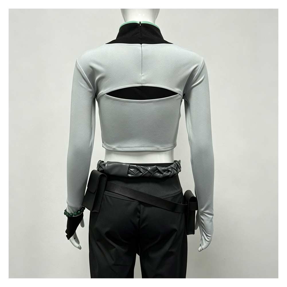 ​Sage weiß schwarz Kostüm Set Valorant Sage Cosplay Outfit