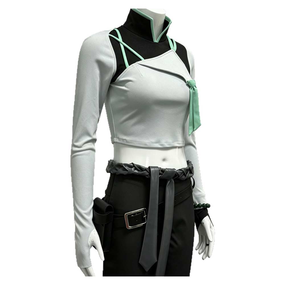 ​Sage weiß schwarz Kostüm Set Valorant Sage Cosplay Outfit