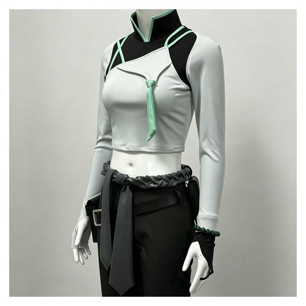 ​Sage weiß schwarz Kostüm Set Valorant Sage Cosplay Outfit