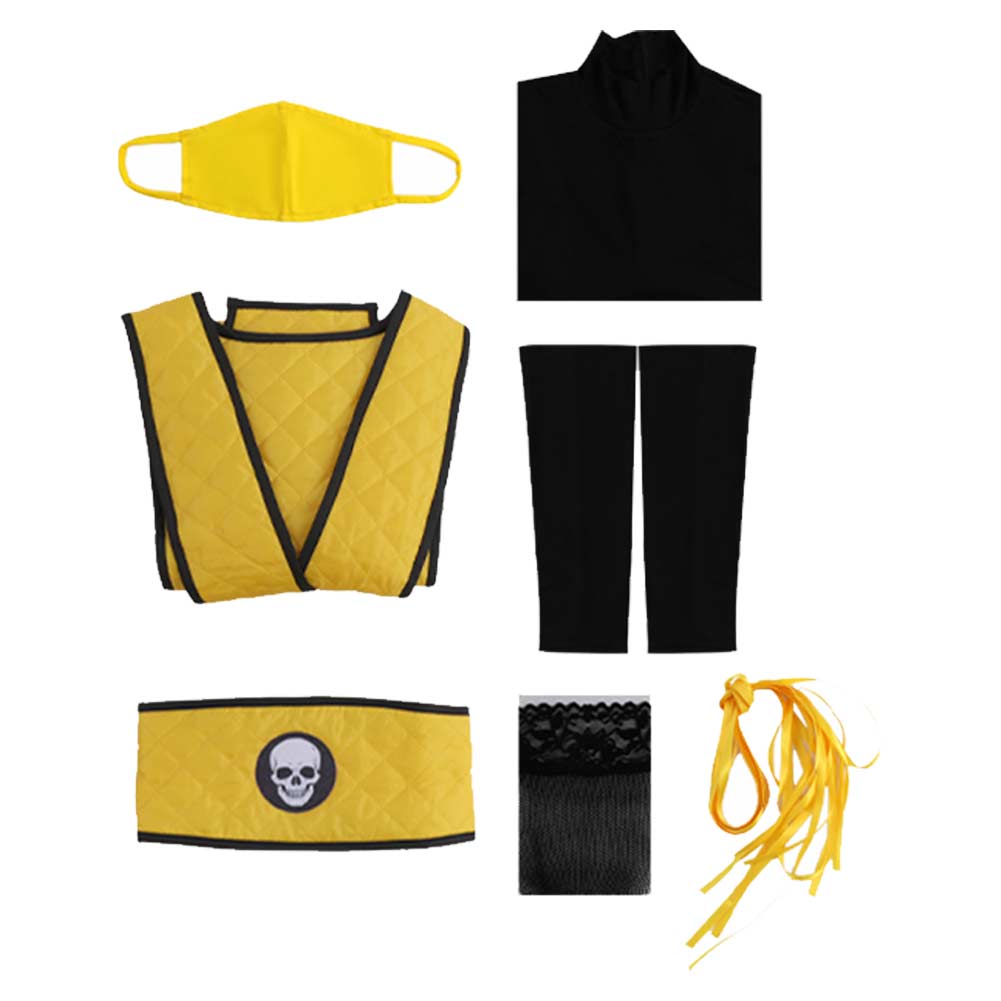 Scorpion gelb Kostüm Set Mortal Kombat Scorpion Cosplay Outfit