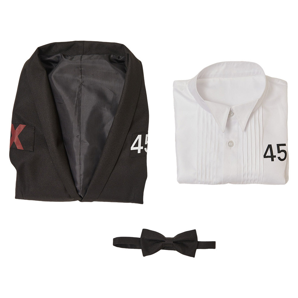 Seong Gi-hun Schwarz Anzug Oberteil Squid Game Cosplay Kostüm