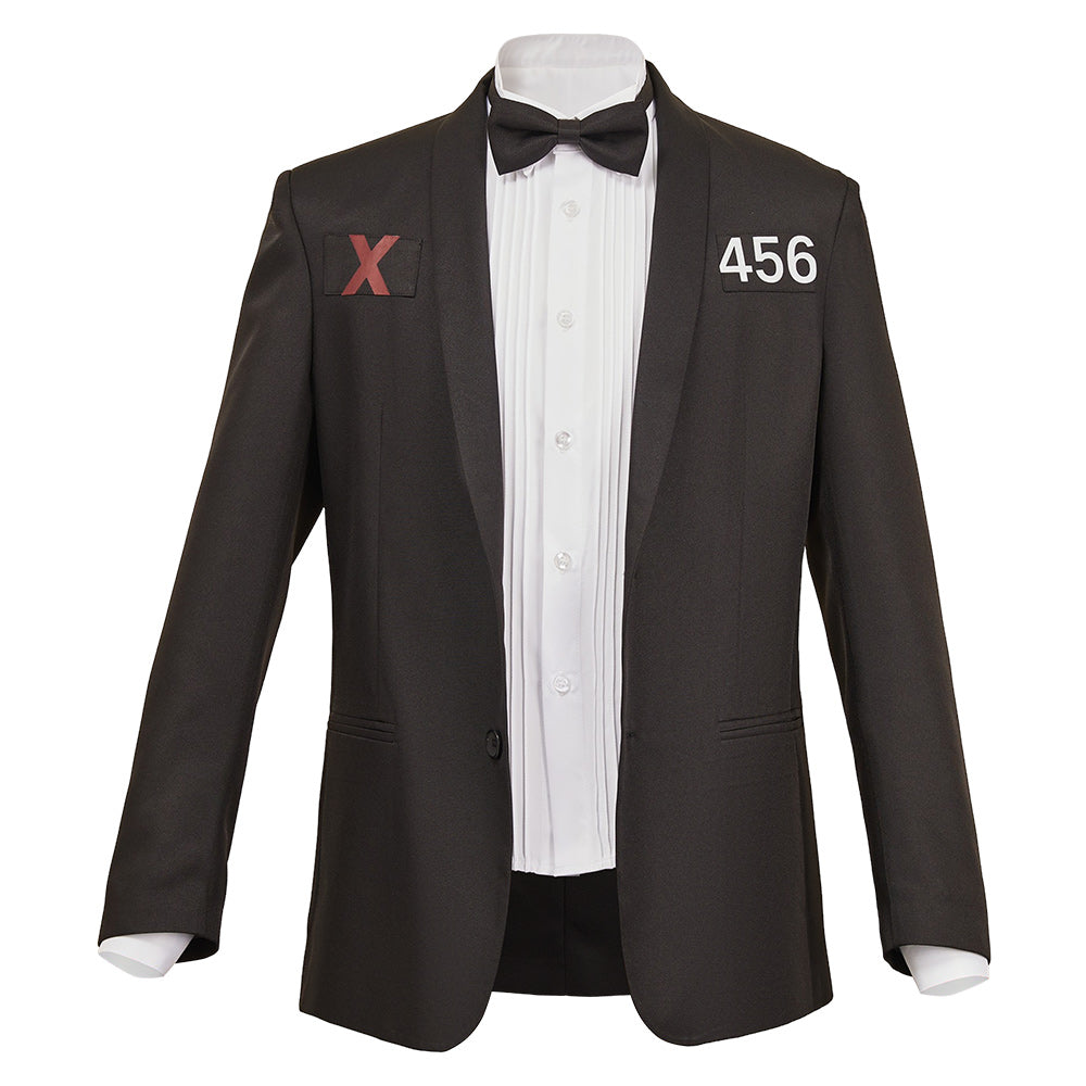 Seong Gi-hun Schwarz Anzug Oberteil Squid Game Cosplay Kostüm