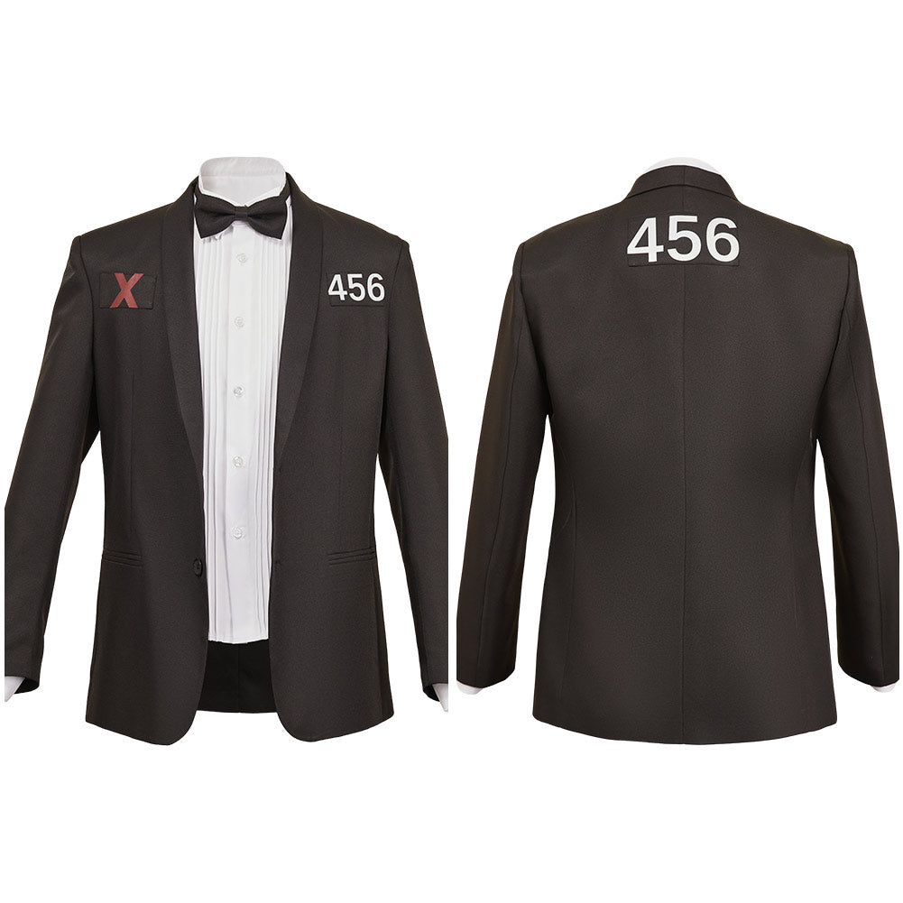 Seong Gi-hun Schwarz Anzug Oberteil Squid Game Cosplay Kostüm