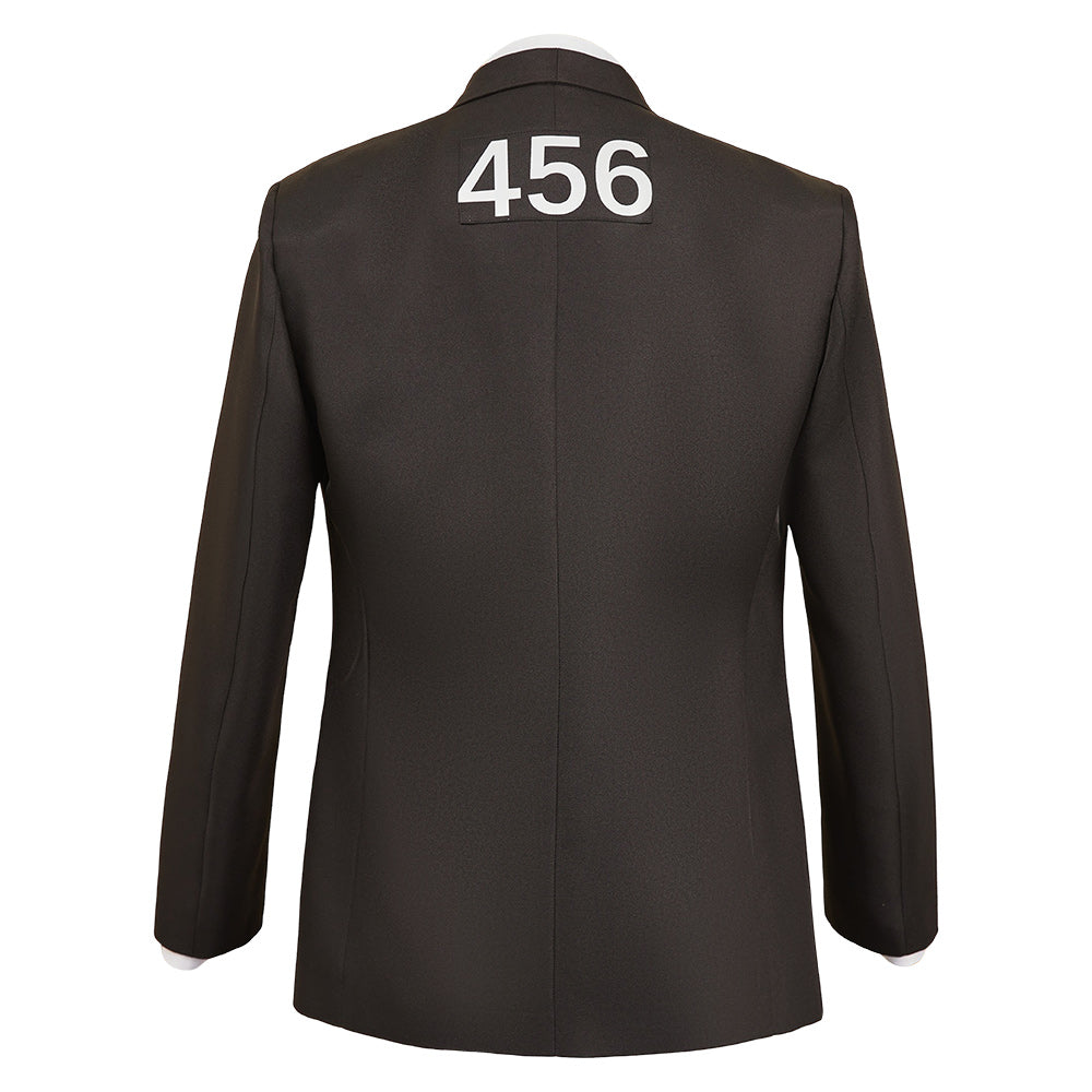 Seong Gi-hun Schwarz Anzug Oberteil Squid Game Cosplay Kostüm