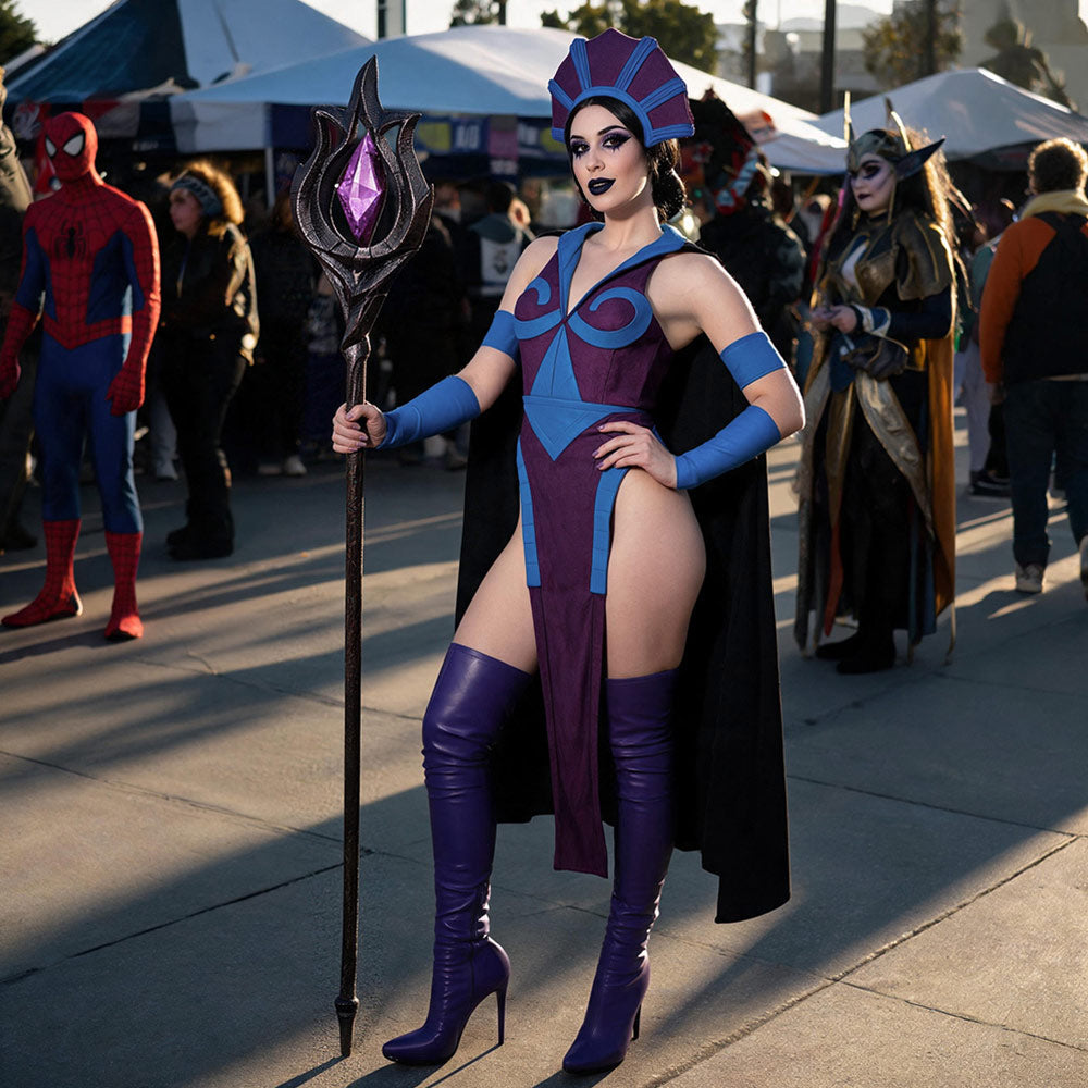 Skeletor lila Kostüm Set Masters of the Universe Skeletor Cosplay Outfit