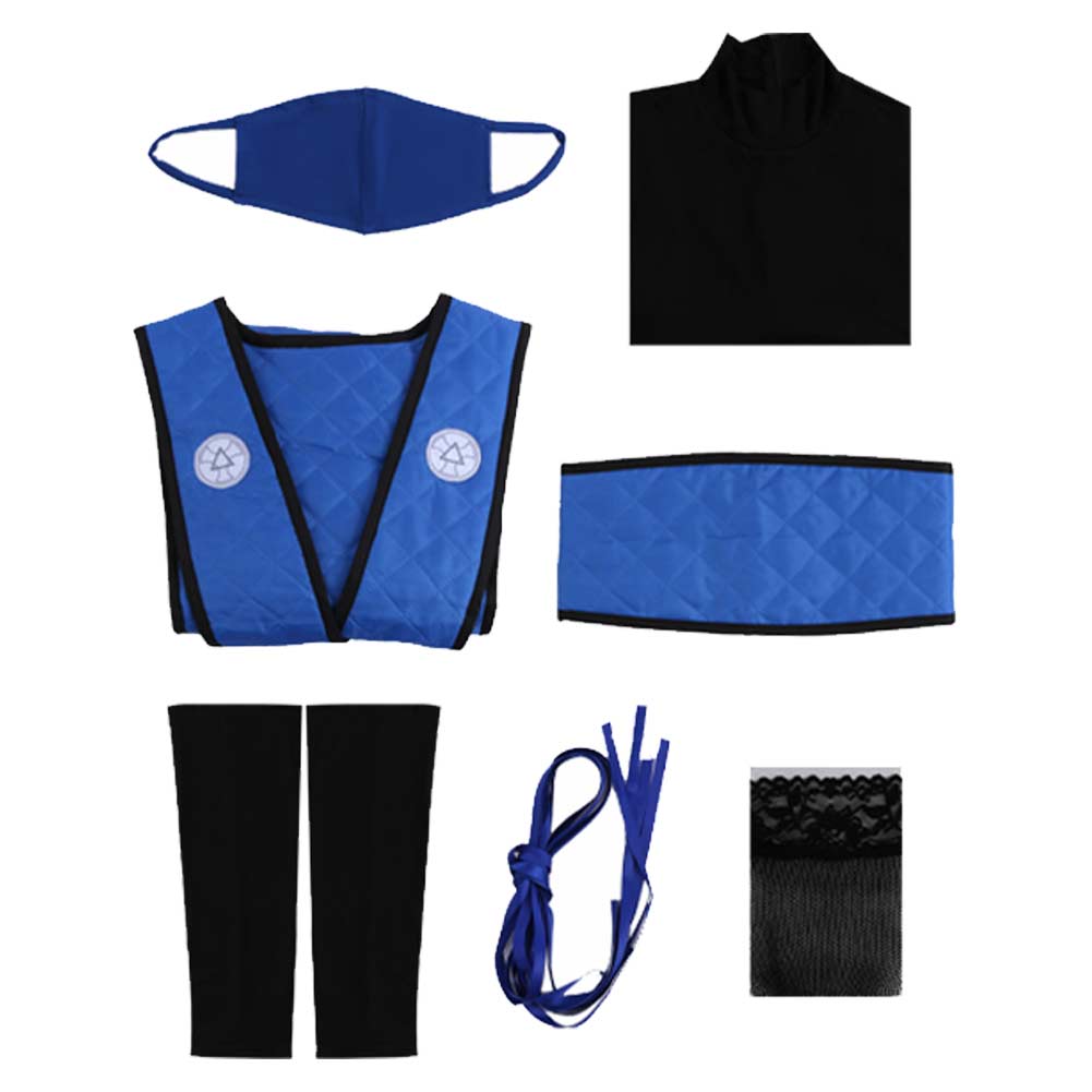 Sub-Zero blau Kostüm Set Mortal Kombat Sub-Zero Cosplay Outfit