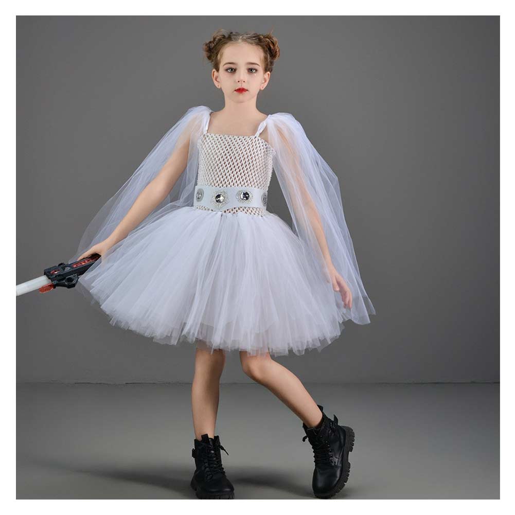 SW Kinder Mädchen Leia Cosplay tutu Kleid Kostüm Outfits Halloween Karneval Anzug