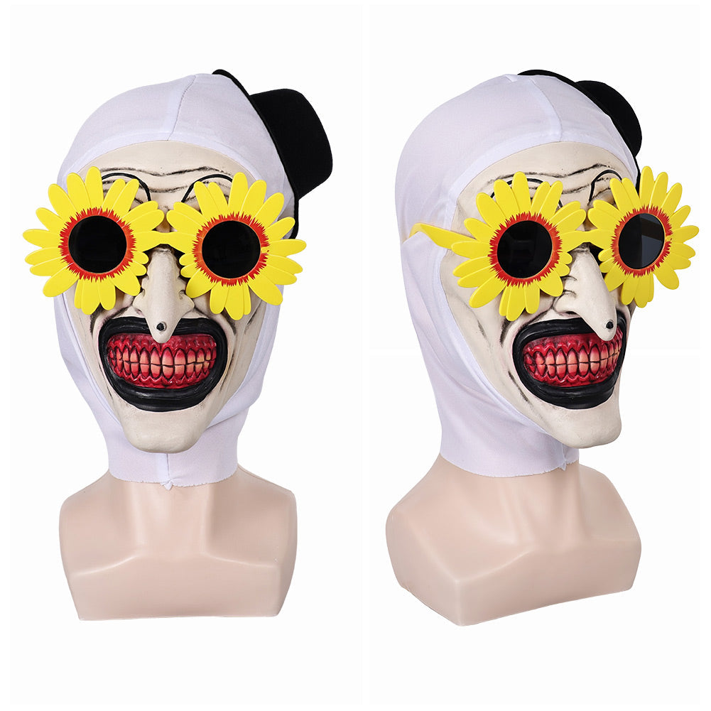 Terrifier Art the Clown Sonnenblumenbrille Kunst der Clown Horror Maske Halloween Karneval Kostüm Zubehör