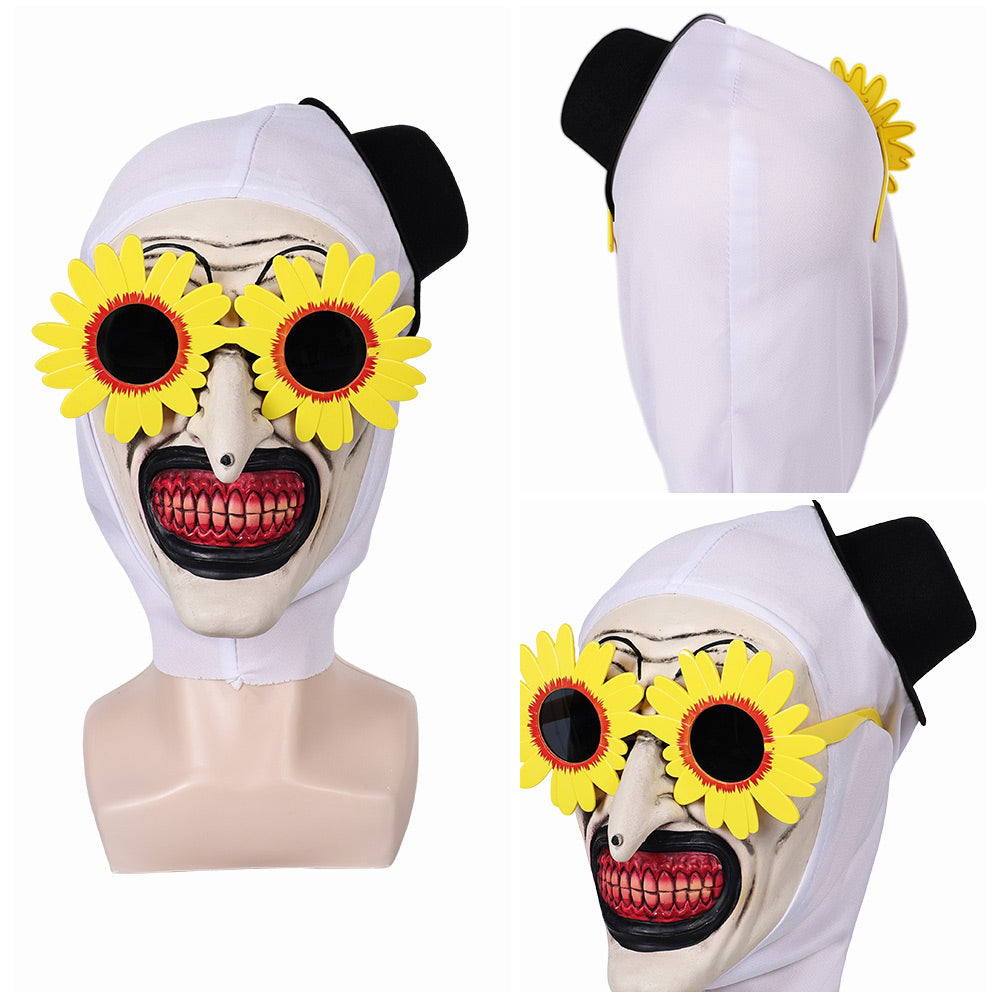 Terrifier Art the Clown Sonnenblumenbrille Kunst der Clown Horror Maske Halloween Karneval Kostüm Zubehör