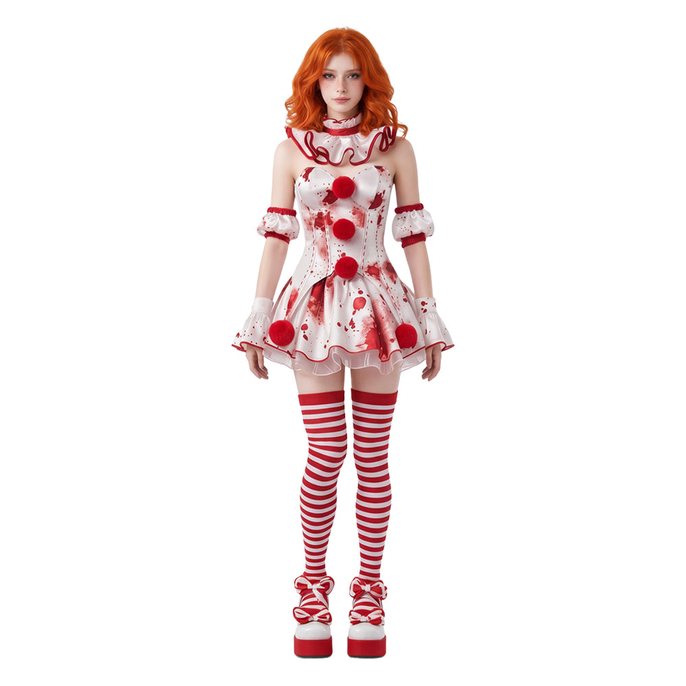 Terrifier weiß-rot Clown Kostüm Cosplay Outfit