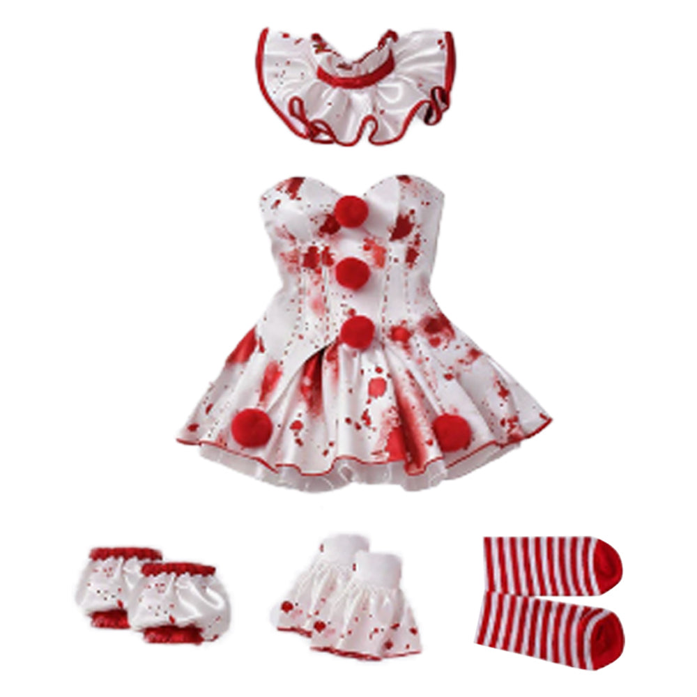 Terrifier weiß-rot Clown Kostüm Cosplay Outfit