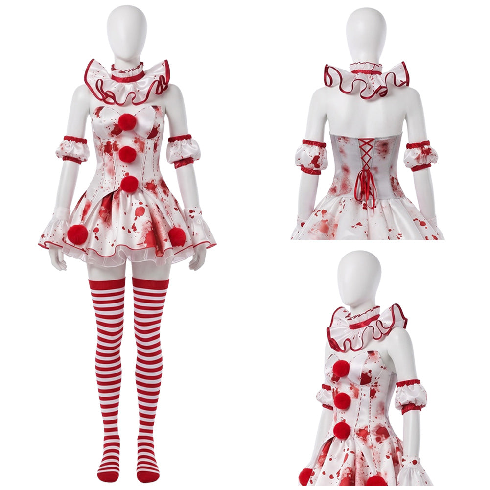 Terrifier weiß-rot Clown Kostüm Cosplay Outfit