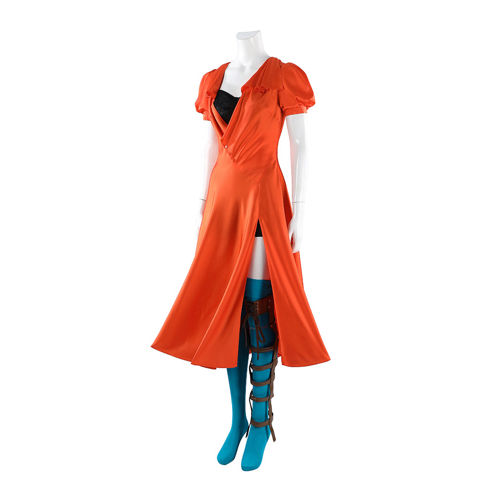 The Bride! (2026) Ida The Bride Mary Shelley orange Kleid