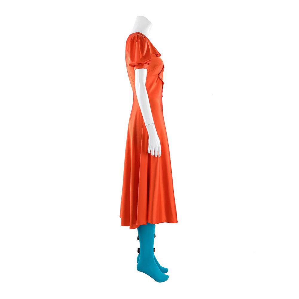 The Bride! (2026) Ida The Bride Mary Shelley orange Kleid