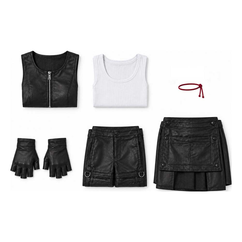 Tifa Lockhart schwarz Kostüm Set Final Fantasy VII Tifa Lockhart Cosplay Outfit