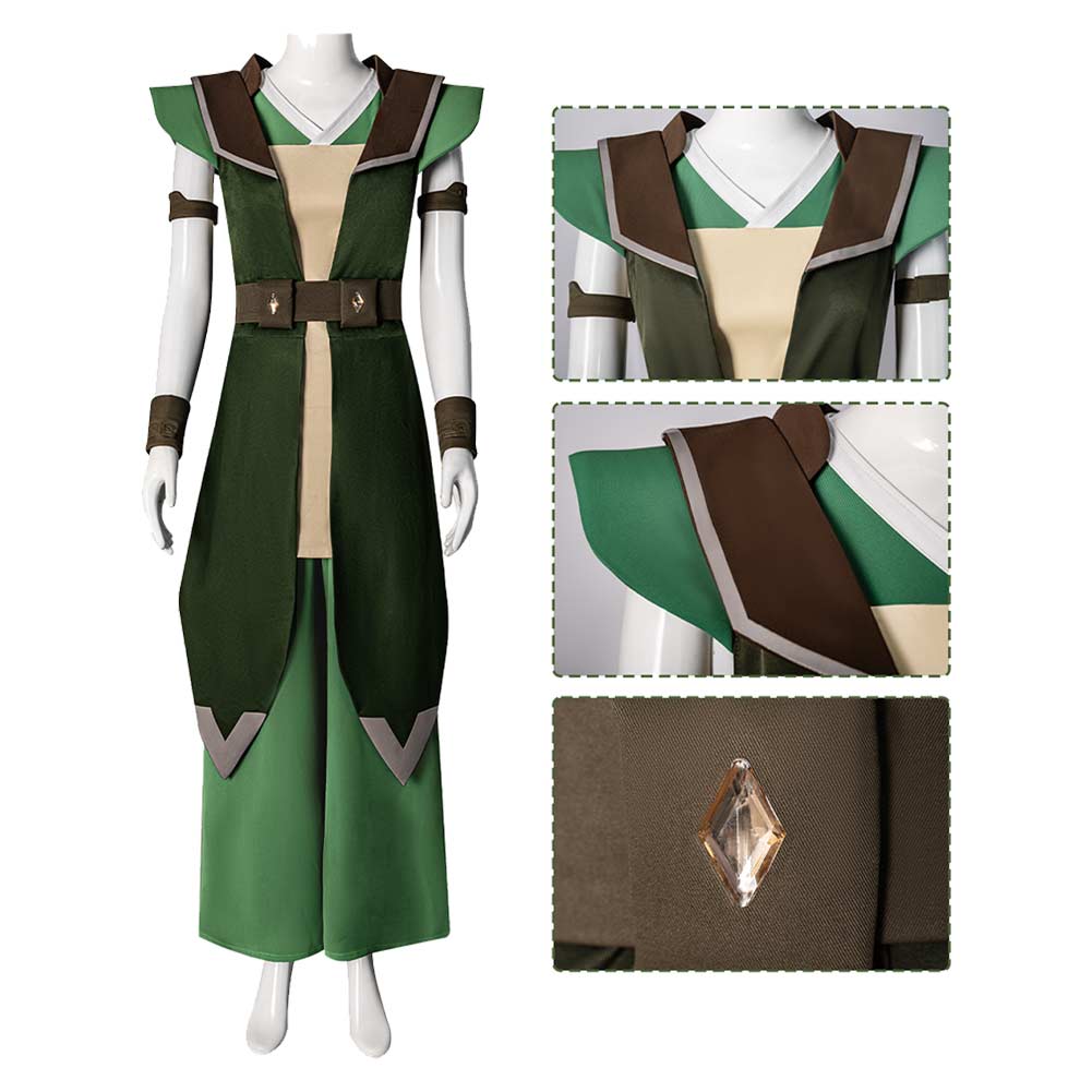 Toph Beifong grün Kostüm Set Avatar – Der Herr der Elemente Staffel 2 Toph Beifong Cosplay Outfit