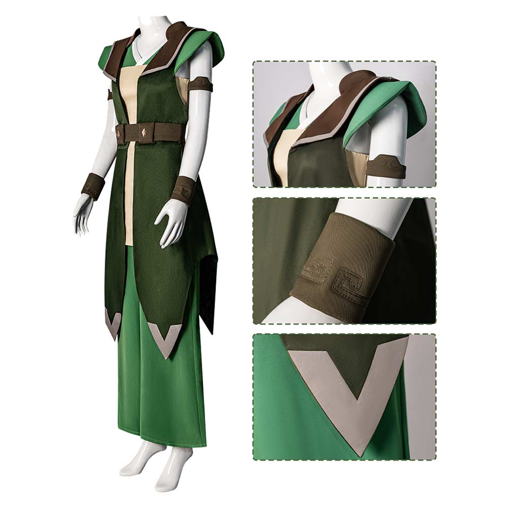 Toph Beifong grün Kostüm Set Avatar – Der Herr der Elemente Staffel 2 Toph Beifong Cosplay Outfit