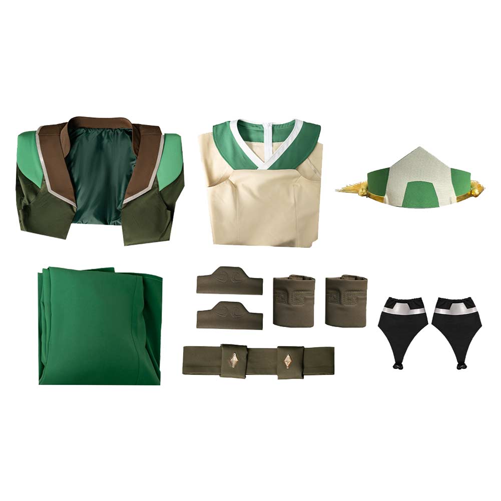 Toph Beifong grün Kostüm Set Avatar – Der Herr der Elemente Staffel 2 Toph Beifong Cosplay Outfit