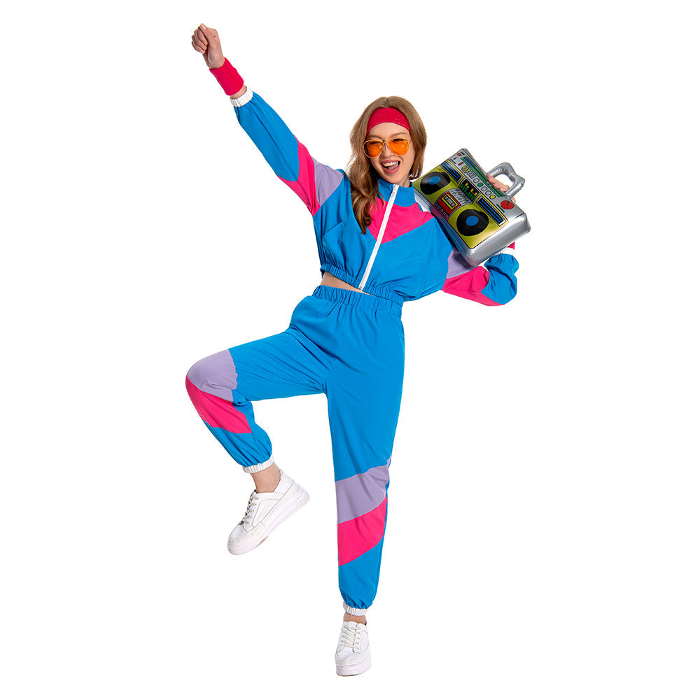 unisex Halloween Cosplay Cosplay Kostüm Outfits Halloween Karneval Anzug 80er Jahre Workout Kostüm Kostüm Outfit Set für Erwachsene