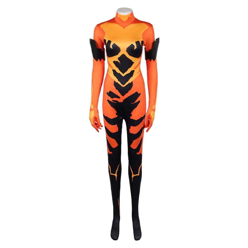 Volcanikka orange Jumpsuit Invincible Volcanikka Cosplay Outfit
