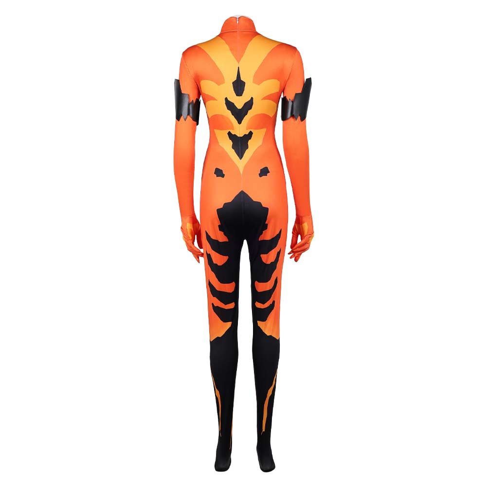 Volcanikka orange Jumpsuit Invincible Volcanikka Cosplay Outfit