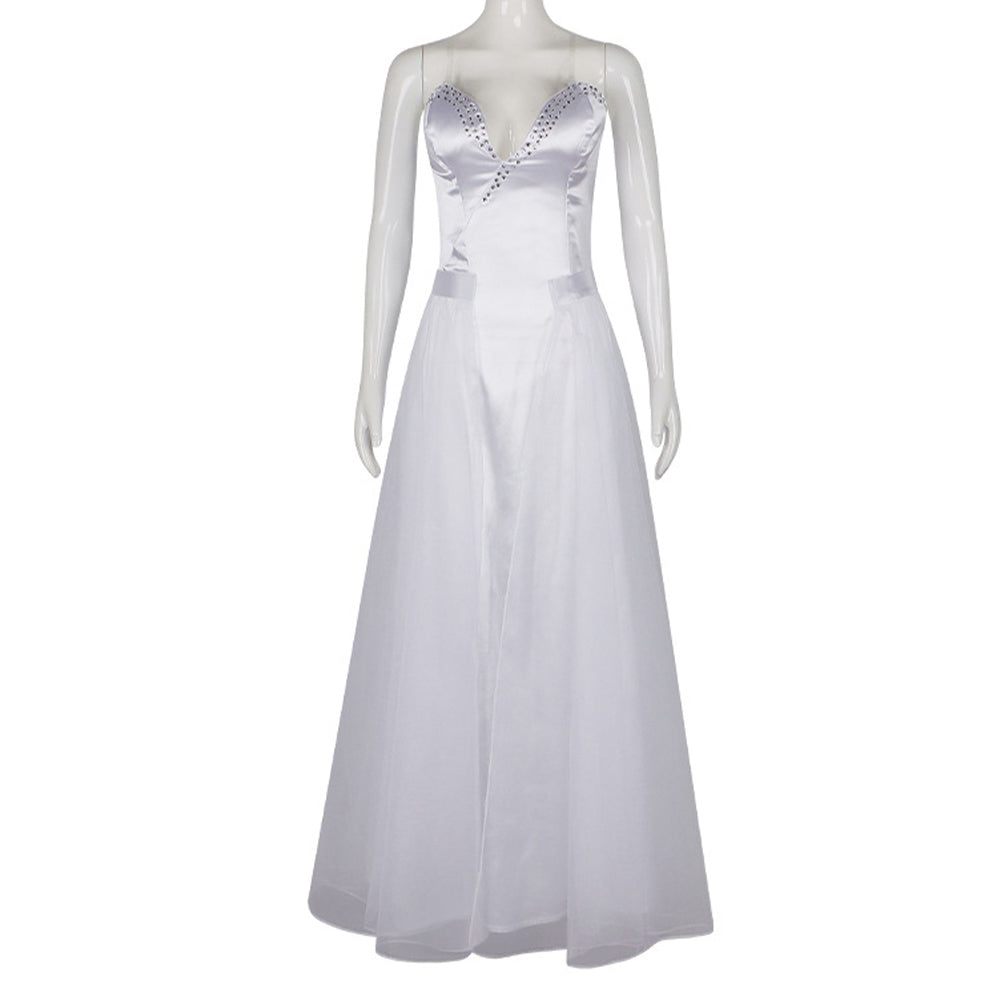 Wicked 2025 Glinda weiß Kleid Cosplay Kostüm
