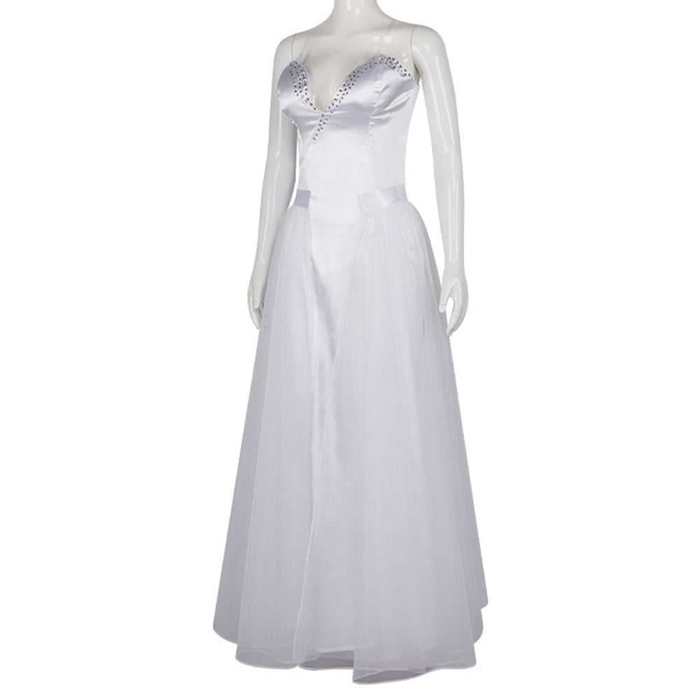 Wicked 2025 Glinda weiß Kleid Cosplay Kostüm