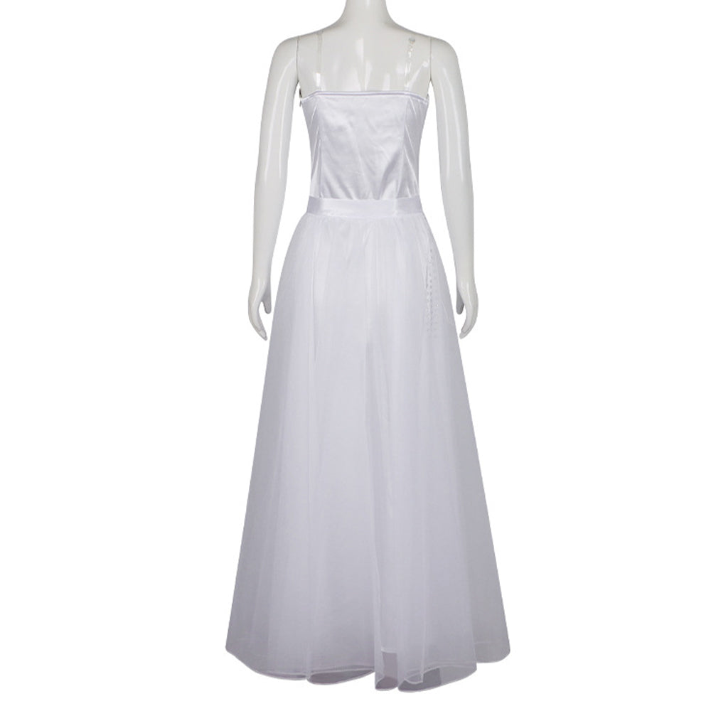 Wicked 2025 Glinda weiß Kleid Cosplay Kostüm