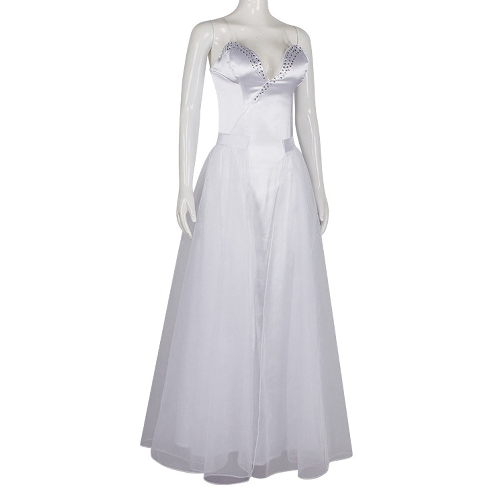 Wicked 2025 Glinda weiß Kleid Cosplay Kostüm
