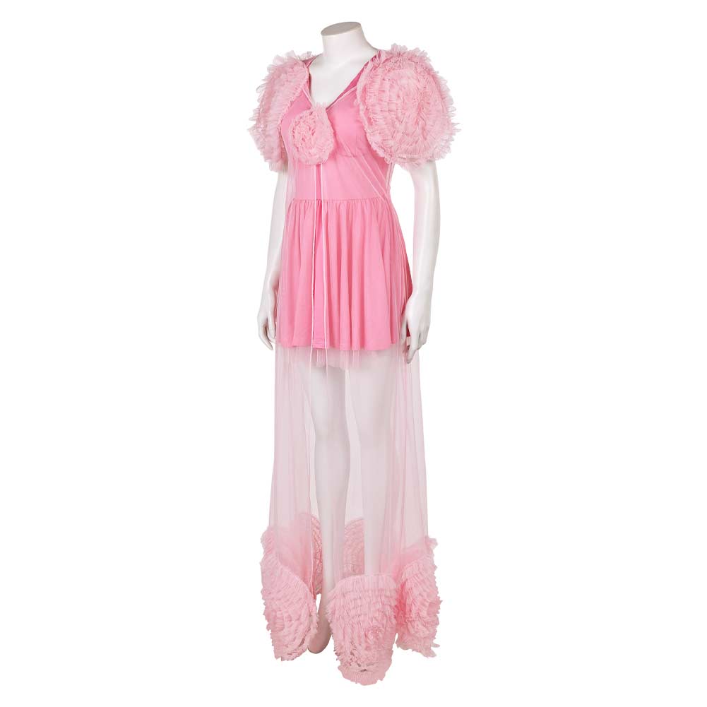 Pink Ruffle Glinda Robe Wicked Glinda rosa Kleid Damen Kostüm Cosplay Outfits – cosplaycartde