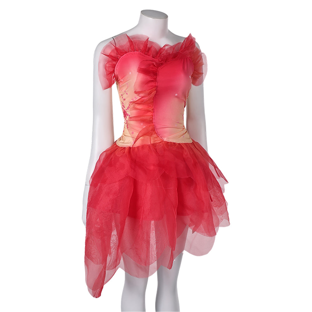 Wicked Glinda rotes Kleid Glinda Tulpenrock Cosplay Kostüm