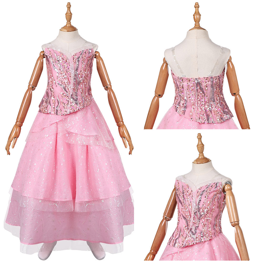 Wicked Mädchen Glinda Kostüm rosa Tutu Kleid Cosplay Outfits