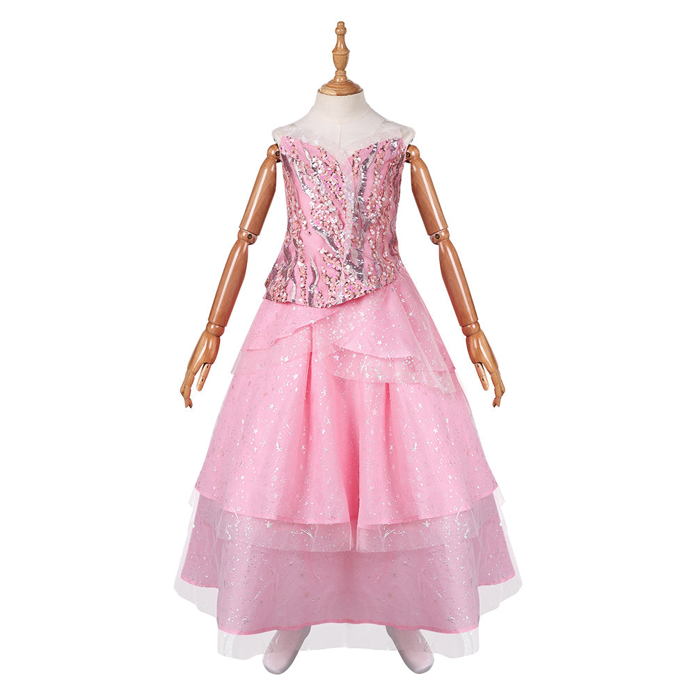 Wicked Mädchen Glinda Kostüm rosa Tutu Kleid Cosplay Outfits