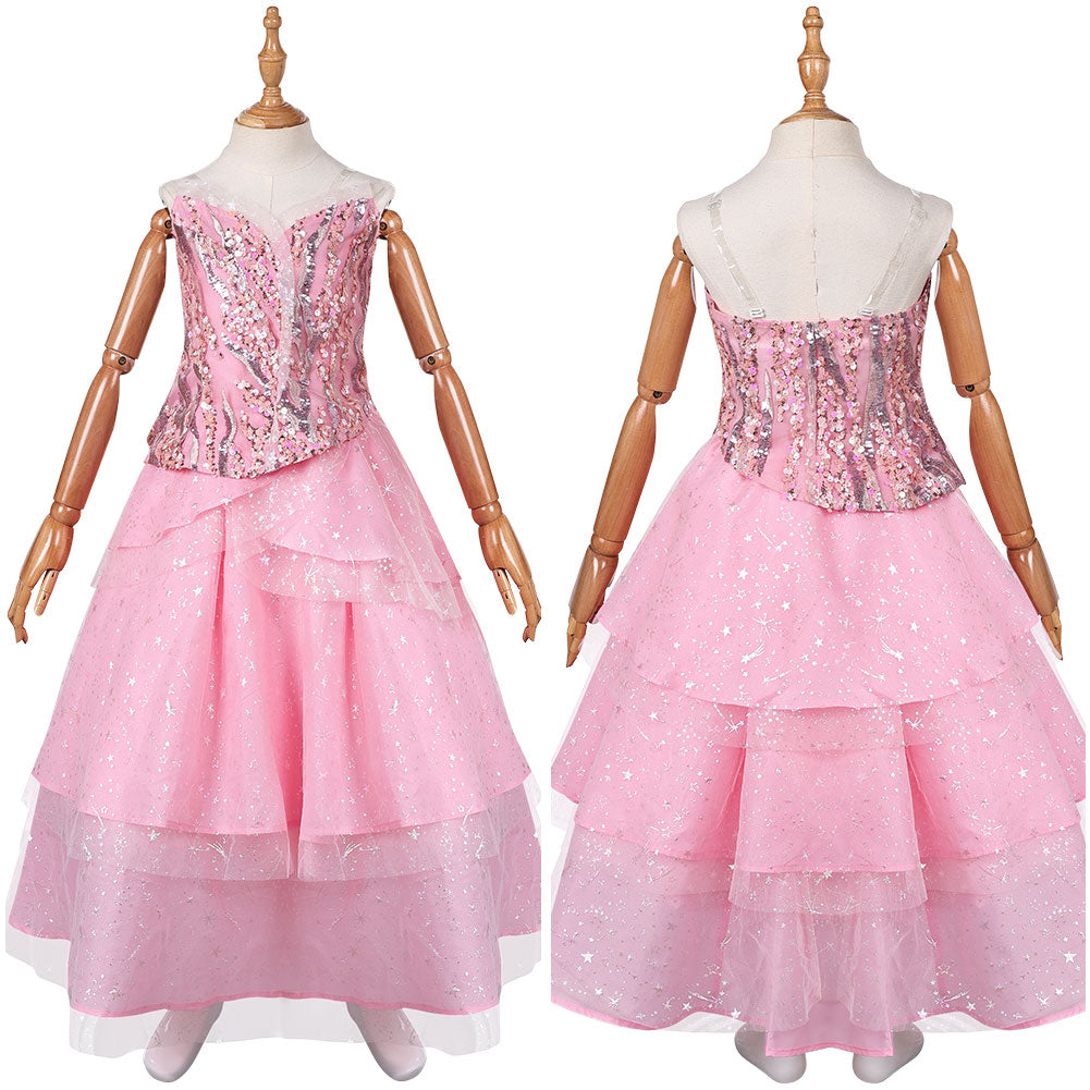 Wicked Mädchen Glinda Kostüm rosa Tutu Kleid Cosplay Outfits