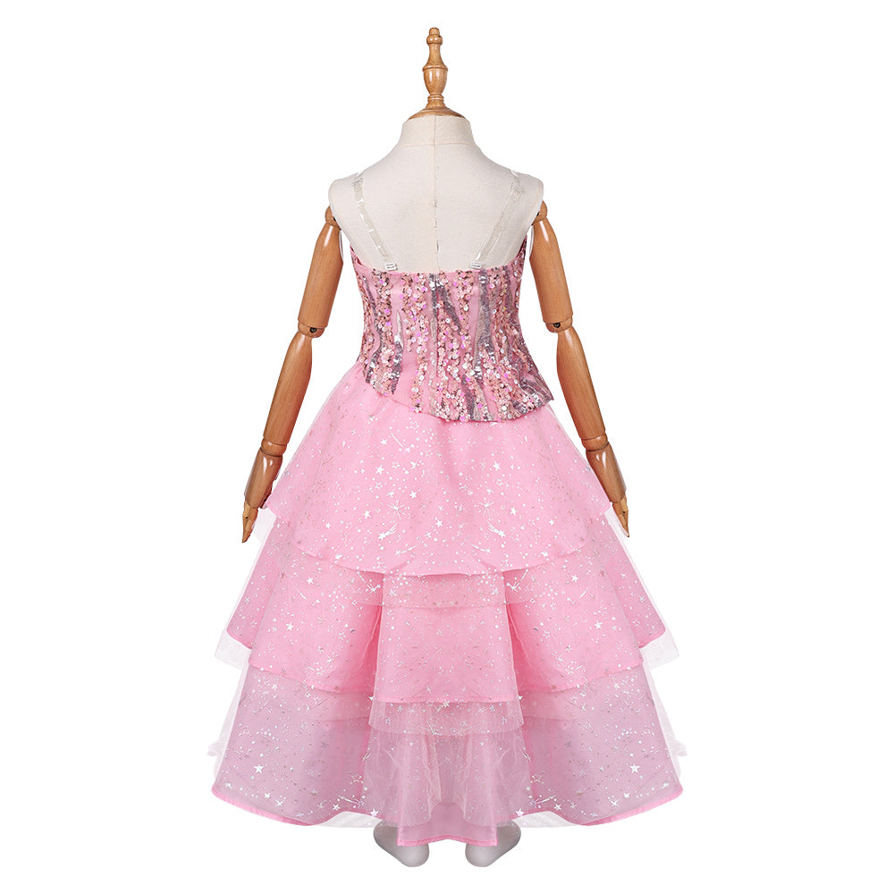 Wicked Mädchen Glinda Kostüm rosa Tutu Kleid Cosplay Outfits