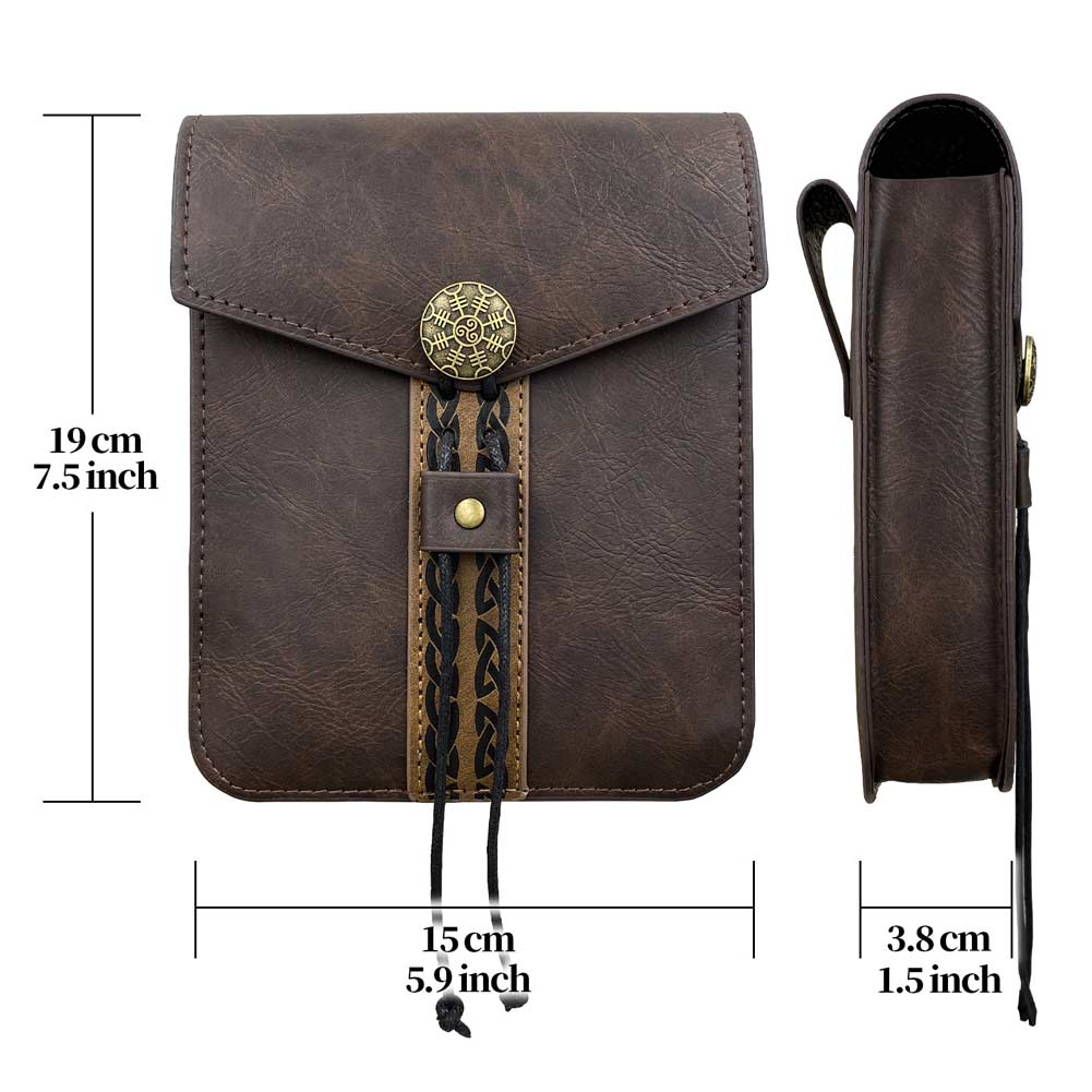 Wikinger retro mittelalterliche Schnalle quadratische Tasche Kostüm Zubehör Outfits Halloween Karneval Requisite