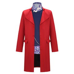 Wonka Herren Rot Mantel Kostüm Set Willy Wonka Outfit