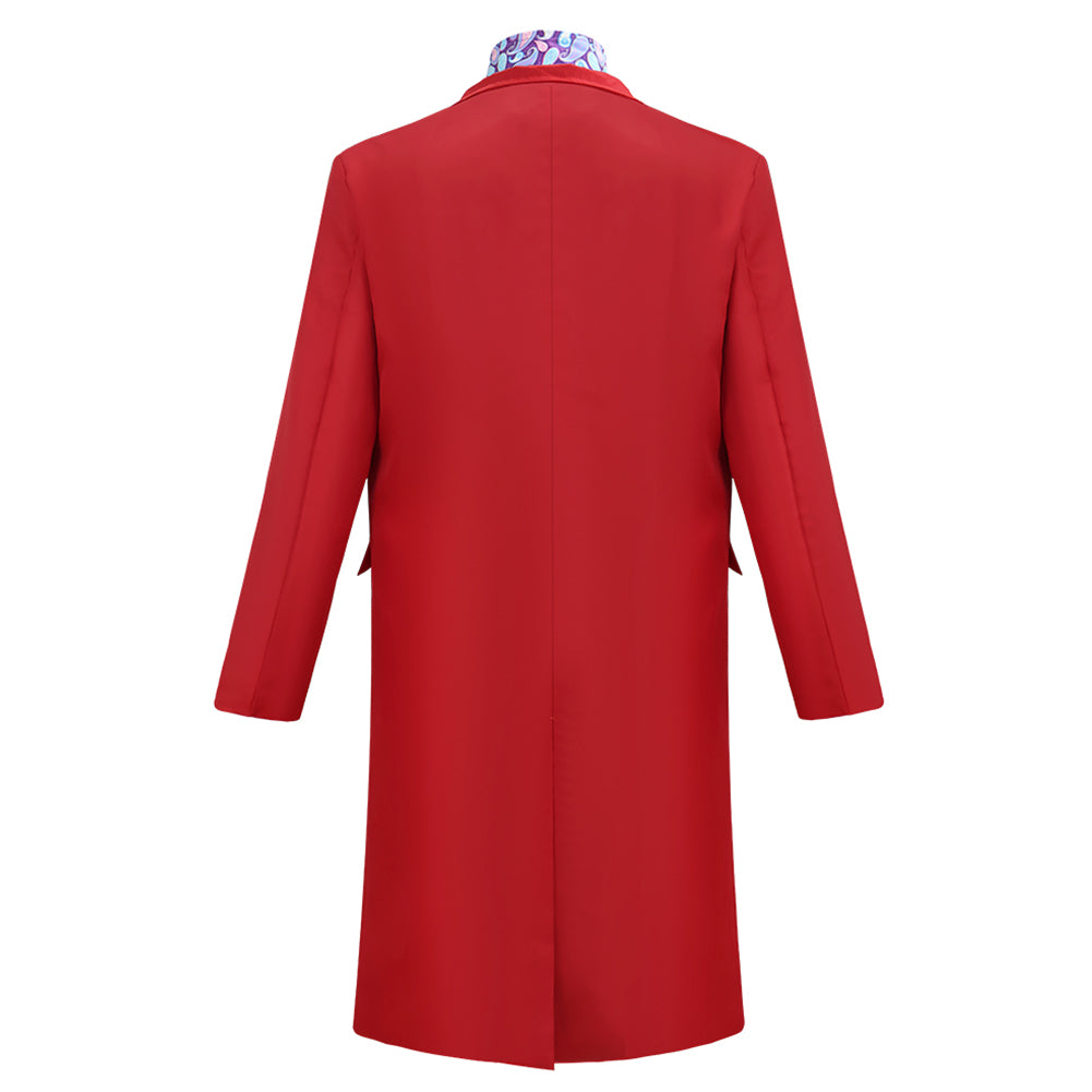 Wonka Herren Rot Mantel Kostüm Set Willy Wonka Outfit
