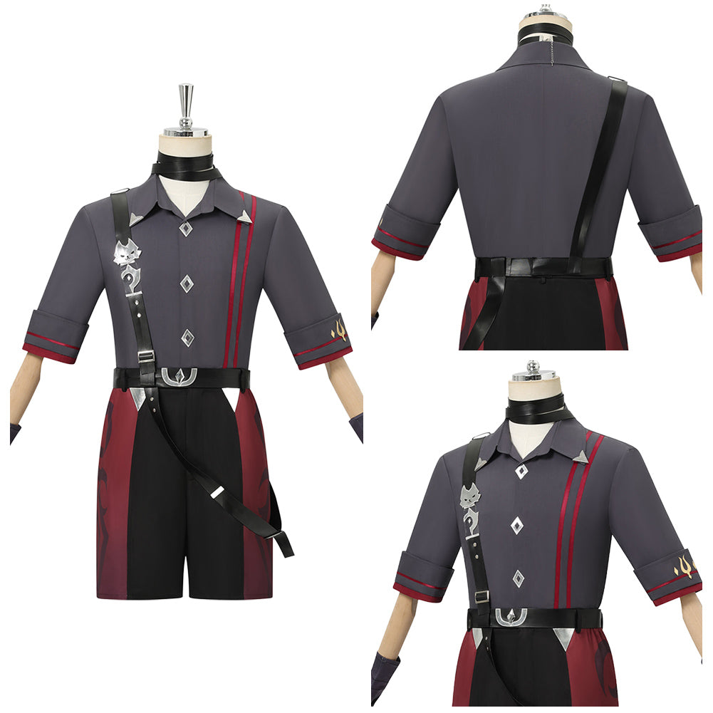 Wriothesley grau Kostüm Set Genshin Impact Wriothesley Cosplay Outfit