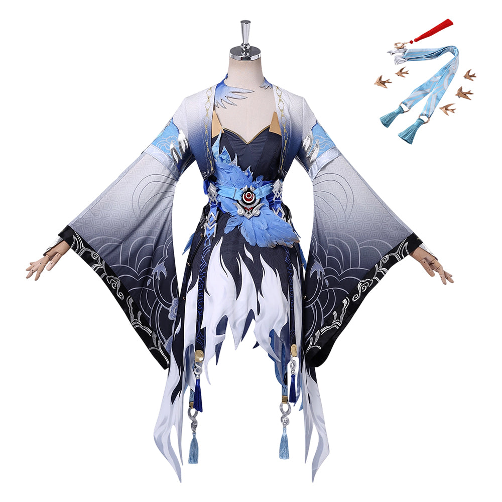 Yangyang: Xuanling blau Kostüm Set Wuthering Waves Yangyang: Xuanling Cosplay Outfit