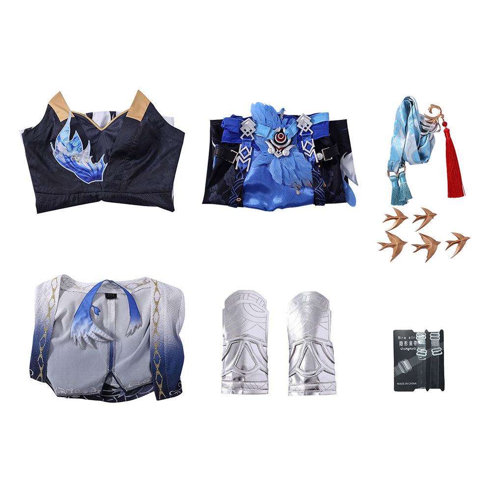 Yangyang: Xuanling blau Kostüm Set Wuthering Waves Yangyang: Xuanling Cosplay Outfit