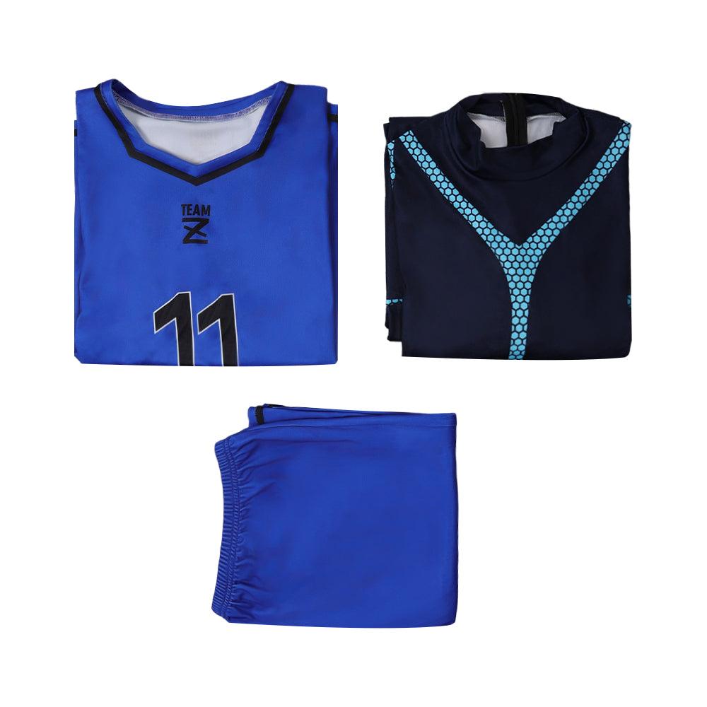 Yoichi Isagi blau Uniform BLUE LOCK Team Z Uniform Cosplay Outfit