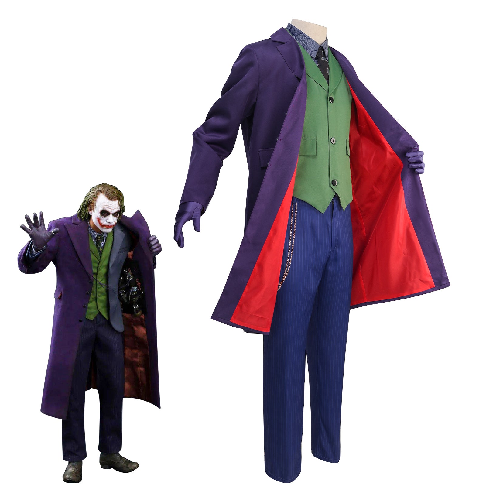 Joker Cosplay The Dark Knight Kostüm Outfits Halloween Karneval Anzug