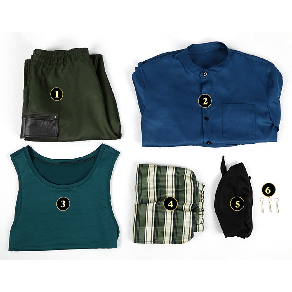 Zorro blau Outfit One Piece Roronoa Zoro Cosplay Kostüm