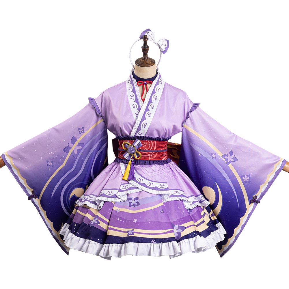 Genshin Impact Raiden Shogun Lolitakleid Cosplay Kostüm originell Halloween Kanreval Outfits